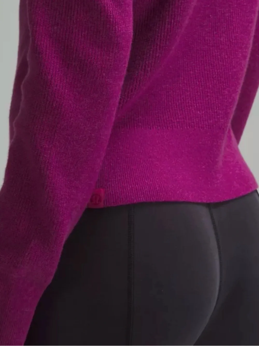 Lululemon Cotton-Blend Mock Neck Sweater in Heathered Wild Berry Medium